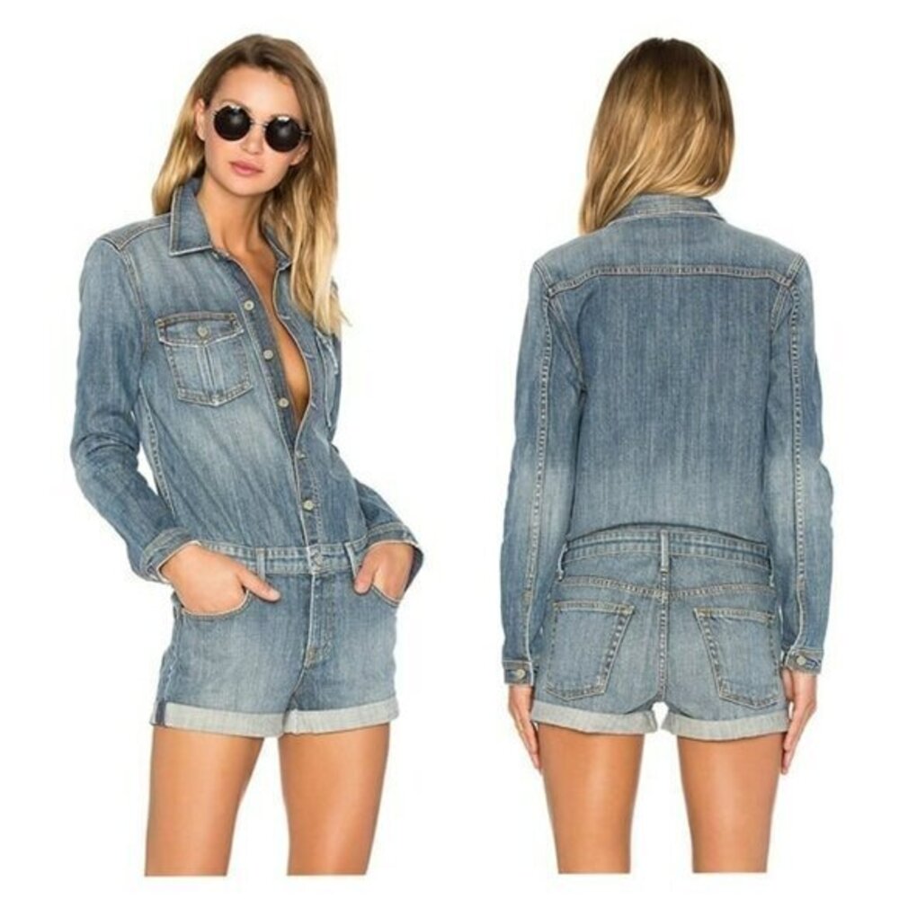 GRLFRND Rosie Long Sleeve Short Romper - Hanging on the Telephone